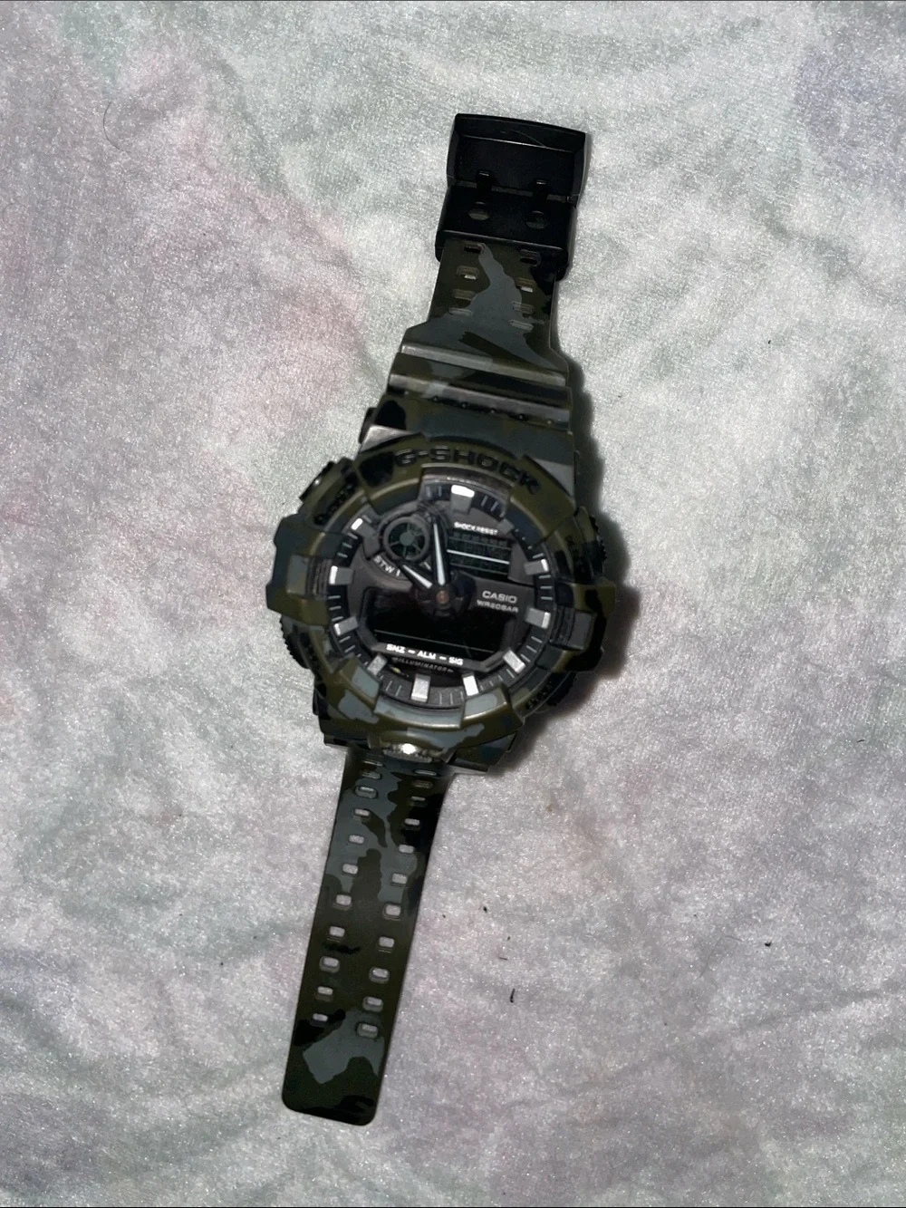 Casio G-Shock Tactical Camouflage Resin Watch - Green and White Pattern